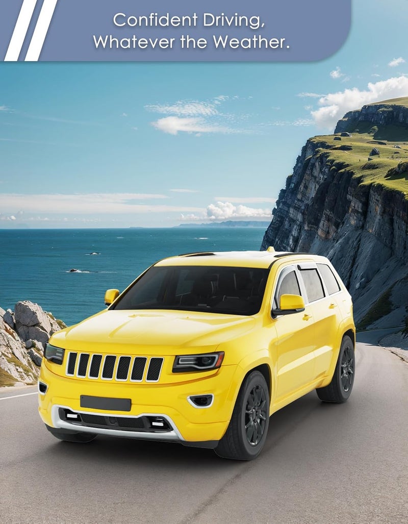 Goholy in-Channel Window Rain Guard for Fit for Jeep Grand Cherokee(Not for L 7 Seat) 2011-2021 Rain Guards Side Window Visors Low Profile Vent Visor Window Deflectors Vent Shades Car Accessories - Image 2